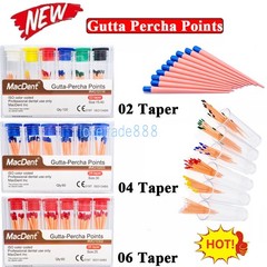 60/120pcs Dental Gutta Percha Points Full Taper 0.02/0.04/0.06 Size 15-40 45-80