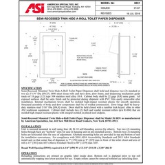 ASI 0031 Commercial Toilet Paper Dispenser, Recessed-Mounted, Stainless Steel w/