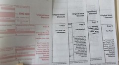 5 SHEETS 1099-OID IRS Original Issue Discount & 1096 Transmittal Forms