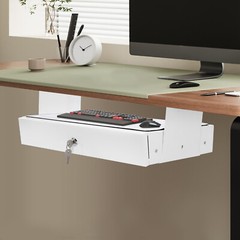 Under Desk Pull-out Drawer Storage Tray with Lock for Desk Organization Office
