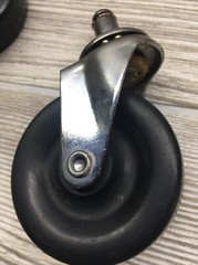 Plastiglide 2″ x 7/8″ Soft Rubber Caster Full Swivel Stem Mount Lot Of 5 See Pic
