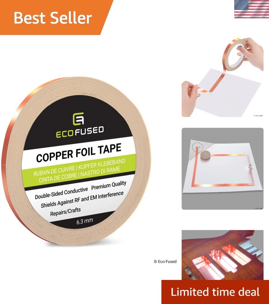 Conductive Adhesive Tape: EMI Shielding & Crafts – 0.25″ X 21.8 Yards