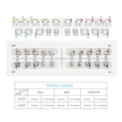 10 Kits AZDENT Dental Orthodontic Brackets Metal Brace Mini Roth 022 Hooks 345