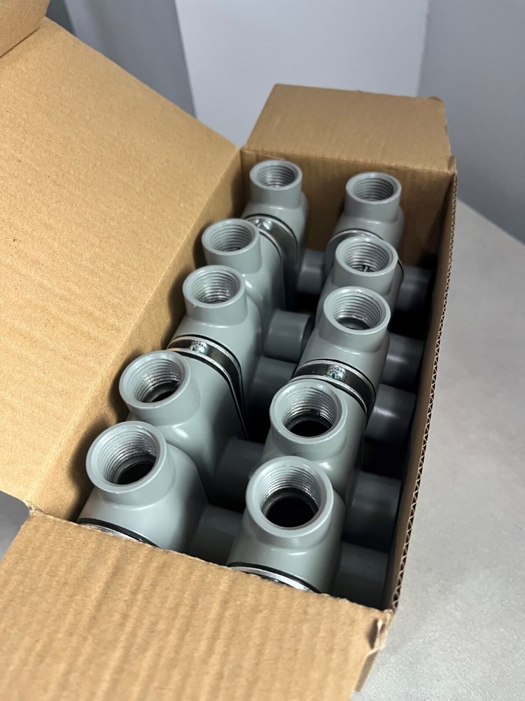1/2″ Electrical Conduit Body Type T w cover & gasket Alum Threaded UL 10 pc