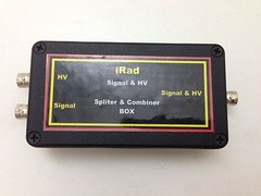 Splitter Combiner Box for Scintillation Detector Signal & HV Bias-T with 3 BNC