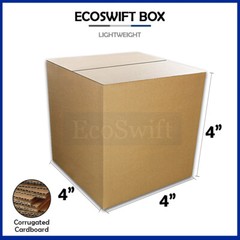 1-Box 4x4x4 EcoSwift Cardboard Packing Moving Shipping Box Corrugated Carton