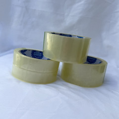 Clear Carton Sealing/Packaging Tape 2″ x 55 yds, Pre-Printed Text, 3 Rolls