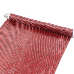 30cmx150cm Durable Carbon Fiber Black Red Mixed Cloth Fabric Twill Aramid 200gsm