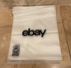 25 – eBay New 12″ x 15″ ZIPPER CLOTHING BAGS – Frosted with Black Logo