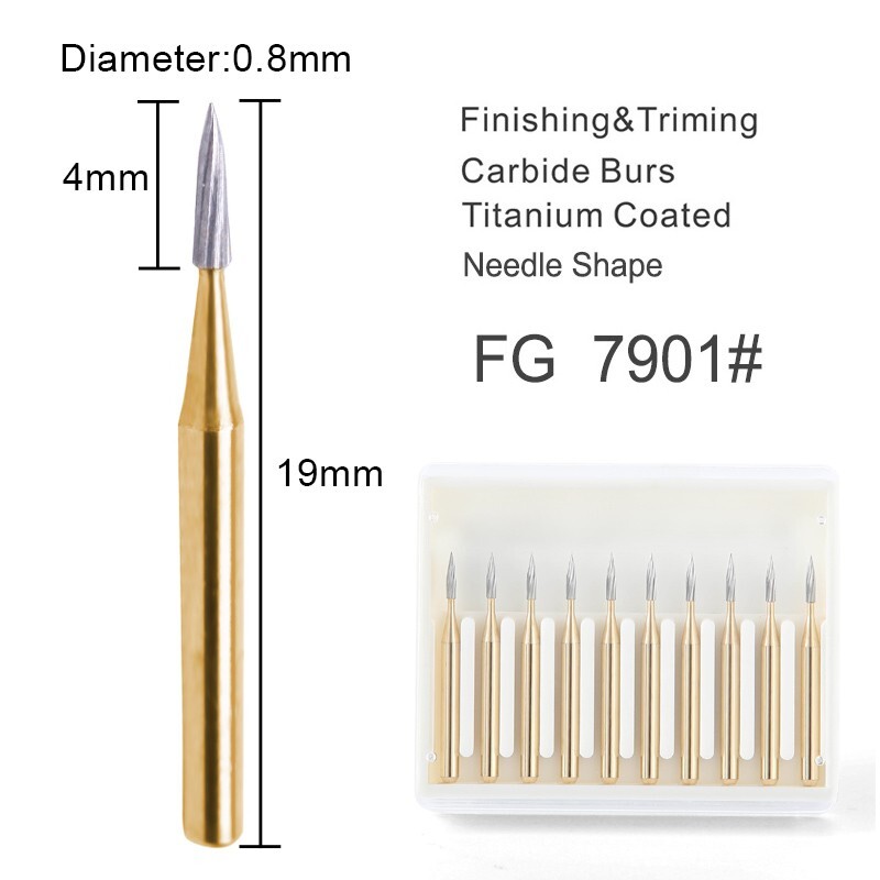 AZDENT 10 Pcs Dental Carbide Trimming & Finishing Burs FG For High Speed Handpie