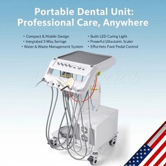 Dental Portable Mobile Delivery Unit System With Suction Air Compressor 4Hole