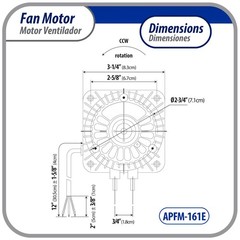 Appli Parts APFM-161E 16W refrigeration condenser and evaporator motor 115V 60Hz