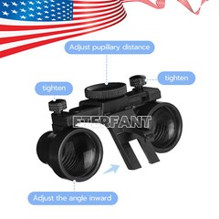 ETERFANT Dental 3.5X Surgical Headband Binocular Loupes+5W LED Head Light 2Leds