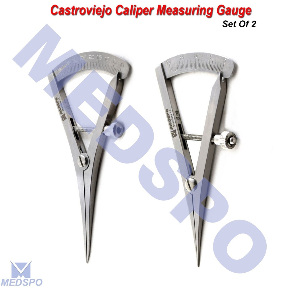 Castroviejo Caliper 40mm,20mm Measuring Gauge Dental Ophthalmic Orthopedic Tools