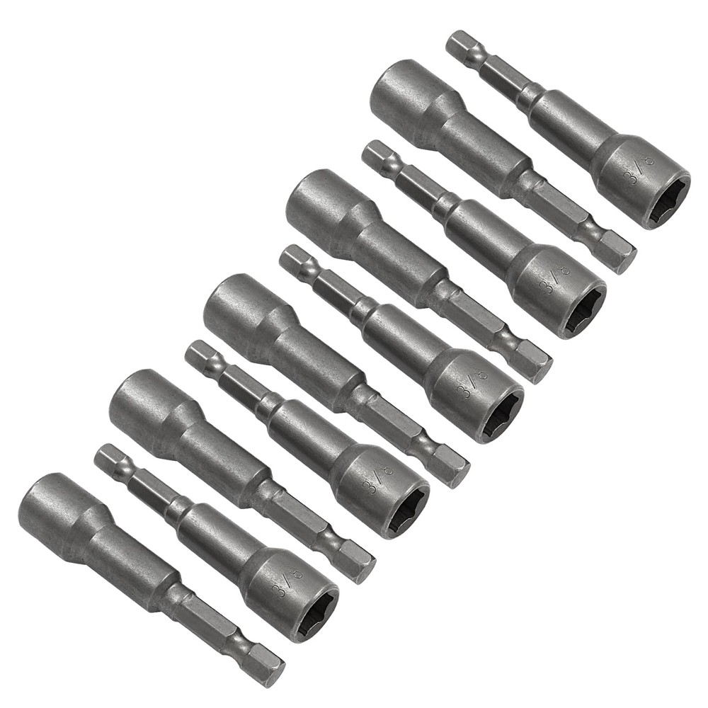 Hordion 10Pcs 3/8 Inch Nut Driver Set, Magnetic Extension 3/8″ (9.5 mm)