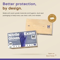 SUP Powder-Free Nitrile Exam Gloves, 100 Medium, 100 Medium (Blue Violet)