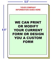 SALES INVOICE CUSTOM PRINTED 2 or 3 Part Carbonless