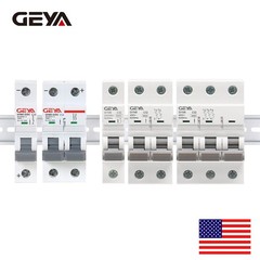 GEYA AC/DC MCB Mini Circuit Breaker 1/2/3P Type C 6 10 16 25 32 40 63 80 100 125
