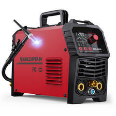 ARCCAPTAIN TIG200P DC Pulse TIG Welder 5 In 1 HF/Lift/Pulse/Spot TIG & Stick LED