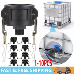 10PC 275 330 Gallon IBC Tote Water Tank Drain Adapter 2″Cam Lock for Garden Hose