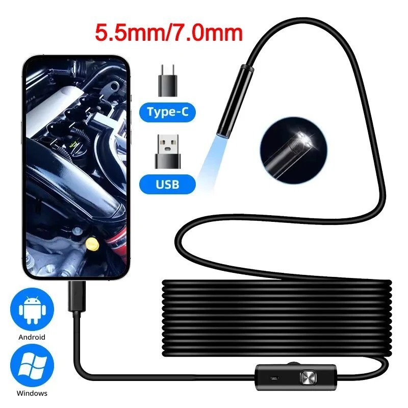 LED Ear Endoscope HD Otoscope Ear Wax Cleaning Camera Tool Cleaner Removal Kit