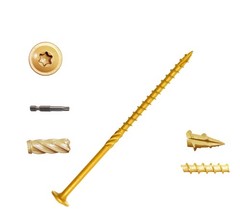 Construction Lag Screws T30 Decking Screws #14 x 4 Inches Structural Wood Scr
