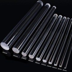 Clear Acrylic Plexiglass Perspex Φ 2mm-100m Round Rod Solid Bar 100mm-500mm Long
