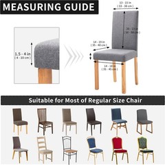 100% Waterproof Dining Room Chair Cover Set of 6, Stretch Jacquard Parson Chair