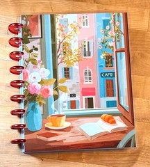Watercolor Cafe Window View Cover Set 4 use w/ Classic Happy Planner~