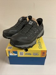 Skechers Slip Ins Work Relaxed Fit Cankton Steel Toe Work Shoes, Black, Size 11