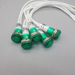 10Pcs 120V AC 10mm GREEN Panel Mounting LED Indication Signal Pilot Lights