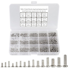750 PCS Small Metric Screws Assortment Kit Phillips Pan Head Watches Cell Phone