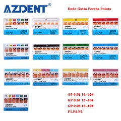 AZDENT Dental Endodontic Gutta Percha Points 15-40# GP0.02/0.04/0.06/F1 2 3