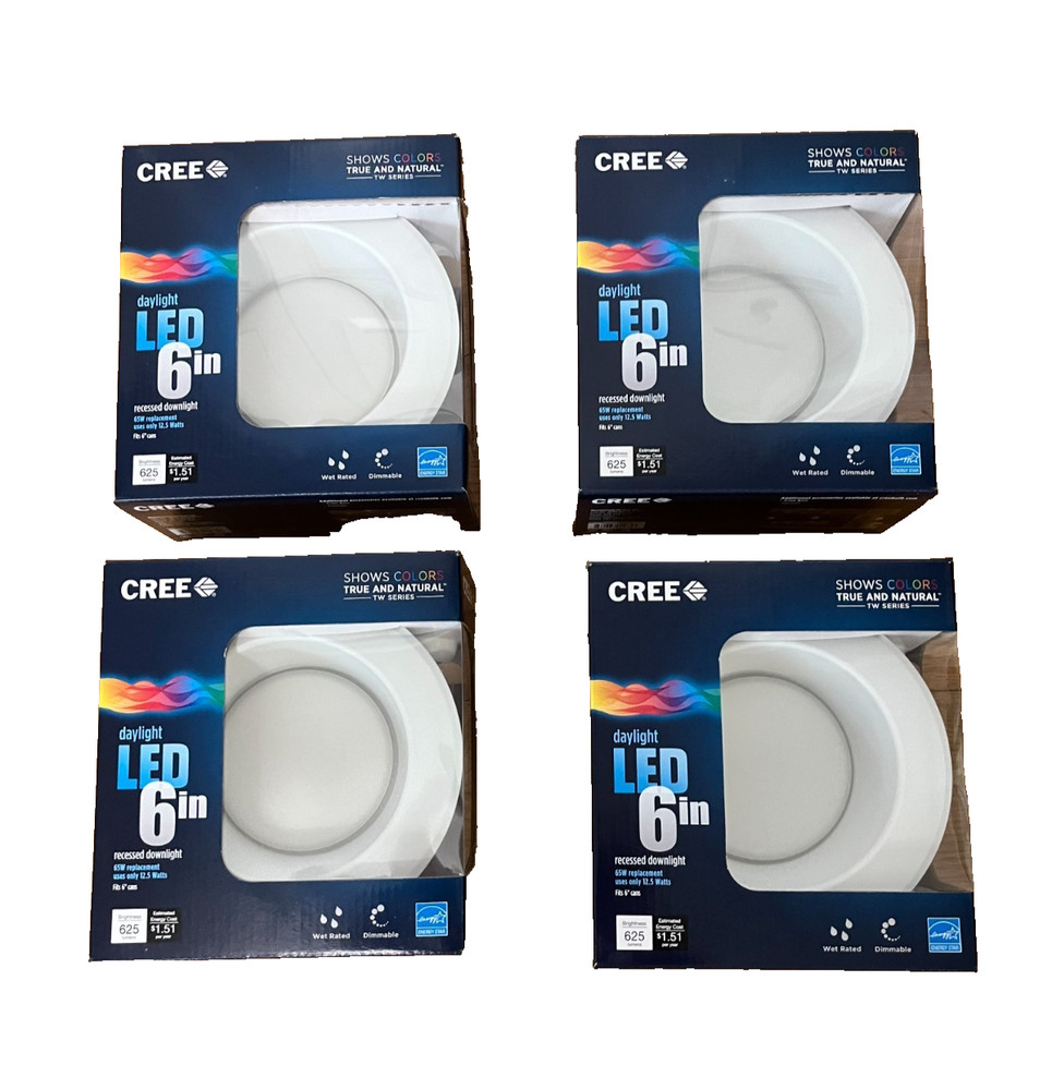 Cree DRDL6-06250009-12DE26-1C110 6 in. TW Series Daylight (5000K) Dimmable 4-Pk