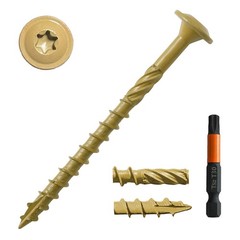 50-Pack #14x3in Bronze Coated Torx/Star Drive Structural Wood Screws Heavy