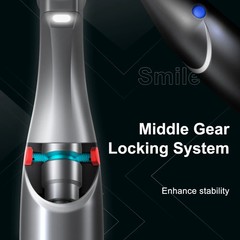 Dental Optic LED 1:1 Direct Drive Contra Angle Handpiece Blue Ring Quattro Spray