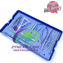 Glaucoma surgical instruments kit set ophthalmic & silicone tray Stainless steel