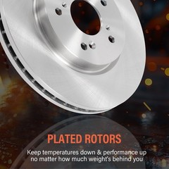 11.65in Front Brake Rotors Ceramic Pads Kit for CR-V Accord Crosstour 2007-2016
