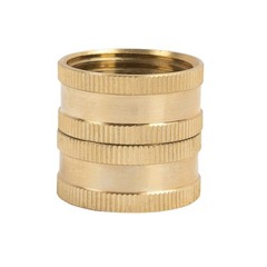 Hourleey Garden Hose Adapter, 3/4 Inch Solid 2 Pack Female to Female, Gold