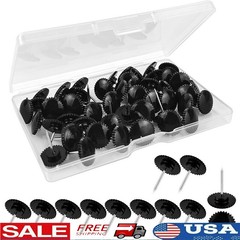 50 Pcs Push Pins, Black Thumb Tacks, Flat Thumbtac