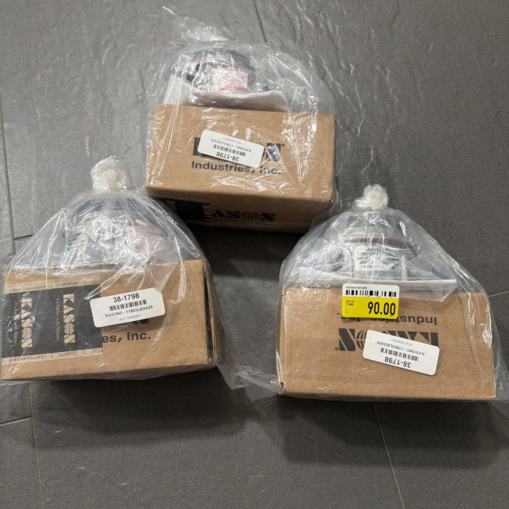 Kason 11803 38-1798 Light Fixture Metal Indoors Wet Plastic Globe Bulb LOT/3
