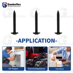#8 Phillips Wafer Head Self Tapping Screws Wood Screw Black Phosphate Truss Head