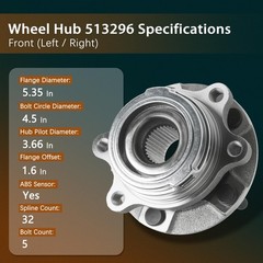 11.65″ Front Brake Kit Pads Rotors Wheel Bearing Hub for 2007-2013 Nissan Altima