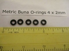 4mm ID x 8mm OD x 2mm thick O-ring. Buna-70. Quan 5.
