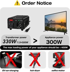 Transformador Convertidor de Voltaje Europeo de 110 V a 220 V, 500 W, Elevador