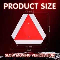 2026 Reflective Upgraded Version Slow Moving Vehicle Sign, Aluminum Slow Movi