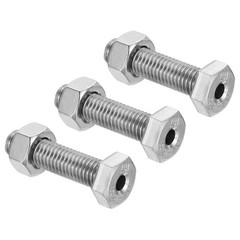 3 Set M10x40mm Hollow External Hexagon Screw Lamp Threading Through Hole Bolt