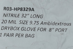 RENCO Drybox Gloves Nitrile 32″ Long 20 Mil Sz 9.75 Ambidextrous For 8″Port #1