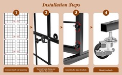Display Grid Rack 5.2 ft Panel Detachable Stand Craft Art Gridwall Retail Tower