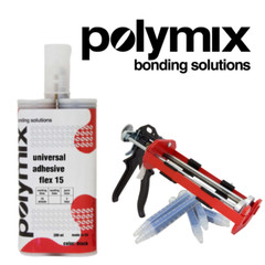 Polymix Black Automotive Rigid Plastic Repair & Adhesive Cartridge 200ml Clear